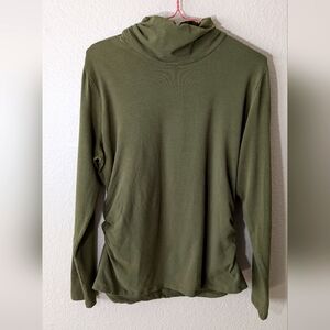 Kenneth Cole Reaction shirt Women XL Long Sleeve Green